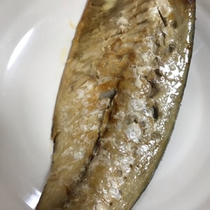 干しサバの醤油焼き。